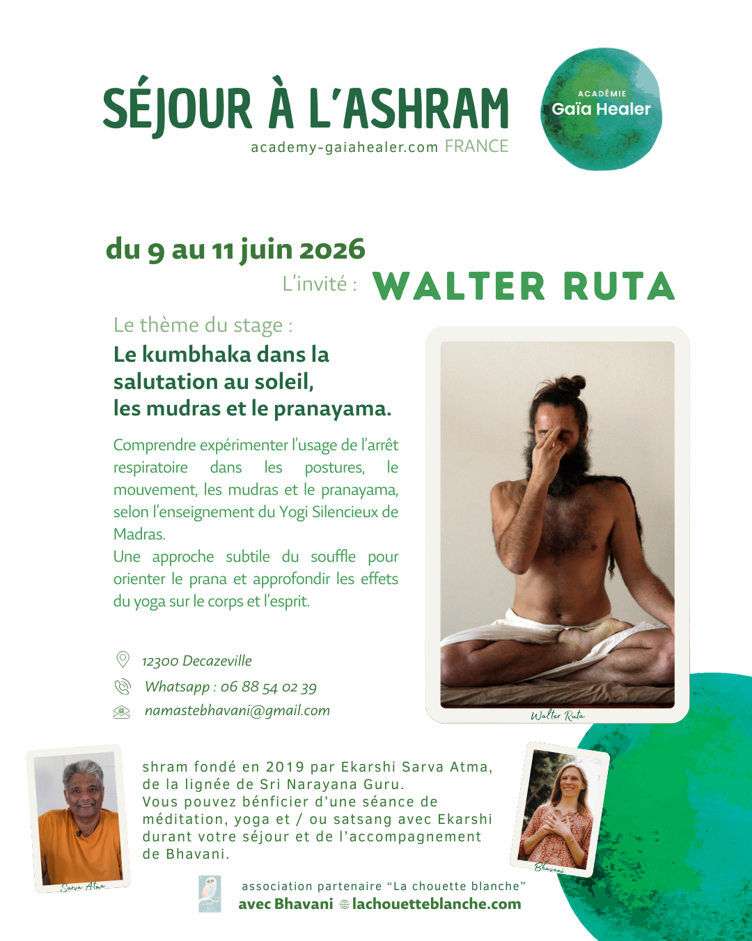 Affiche du stage avec Walter Ruta