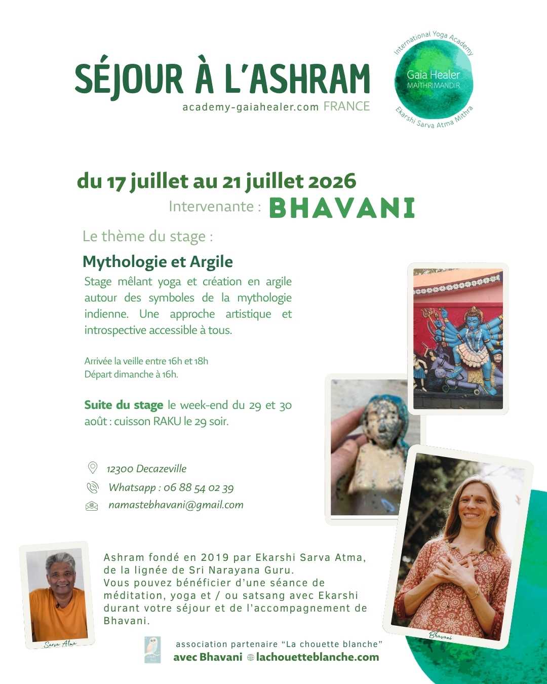 Stage Mythologie, yoga , argile, poterie en Aveuron avec Bhavani